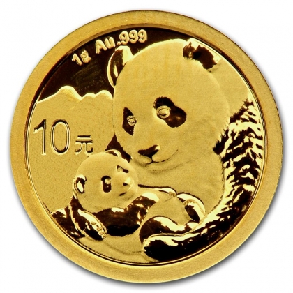 Выкуп монет Китайская панда. 1 грамм  10 Юаней