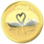 Выкуп монеты Любовь драгоценна: золото 15.55 гр-лебеди