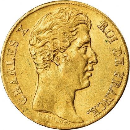 Золотая монета Франции «40 франков Карла X»