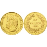 Золотая монета Франции «40 франков Луи первый»