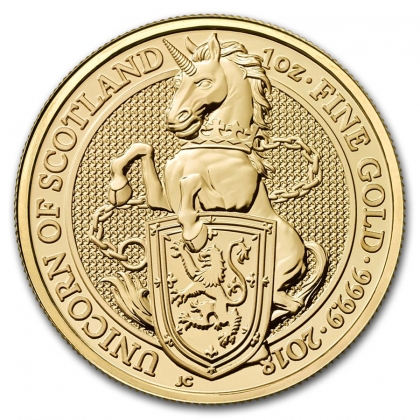 Единорог Шотландии. Звери Королевы: золото 31.1 гр 