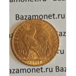 Золотые 20 франков Петух 1911