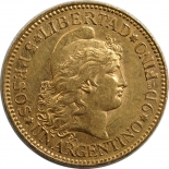 Золотая монета Аргентины «5 песо» 