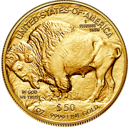 Золотая инвестиционная монета США - Бизон (Буффало), 31,1 г чистого золота (проба 0,9999)2011-2019