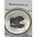 1 доллар. Лунар, год Свиньи 2007. Ag 31.1 г.